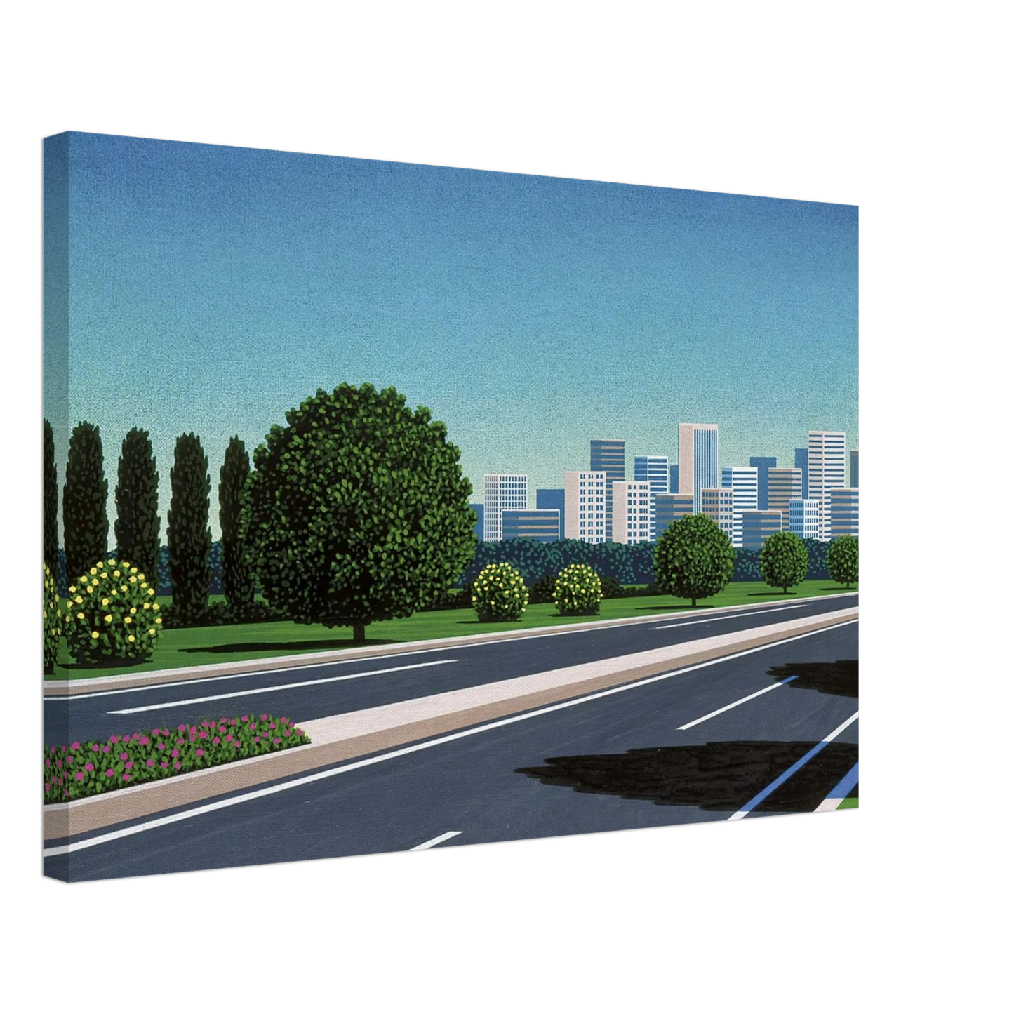 Hiroshi Nagai - City Highway Canvas - 70x100 cm / 28x40 inches-canvas