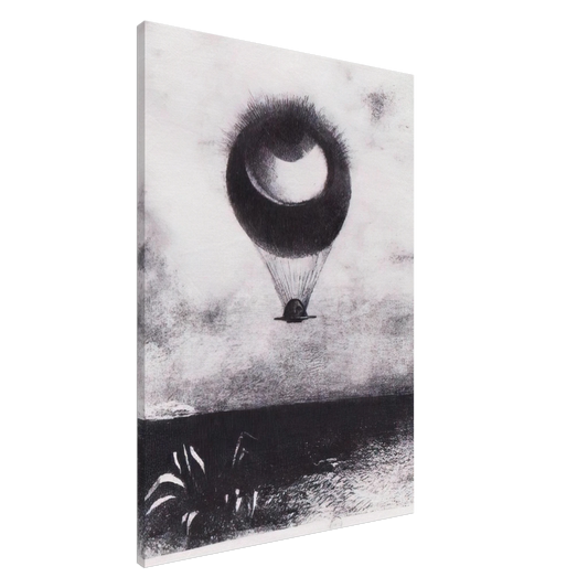 Odilon Redon - THE EYE LIKE A STRANGE BALLOON GOES TO INFINITY 1882 Canvas - 20x30 cm / 8x12 inches-canvas
