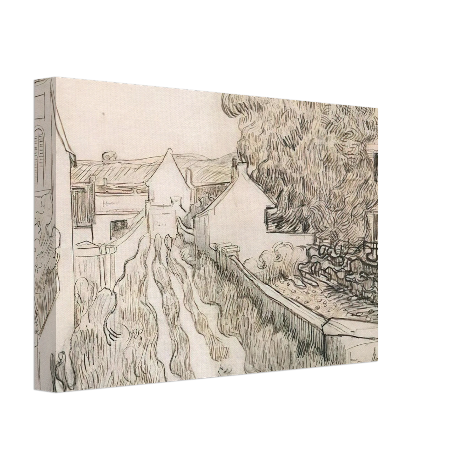 Vincent van Gogh - Village Street Canvas - 40x60 cm / 16x24 inches-canvas