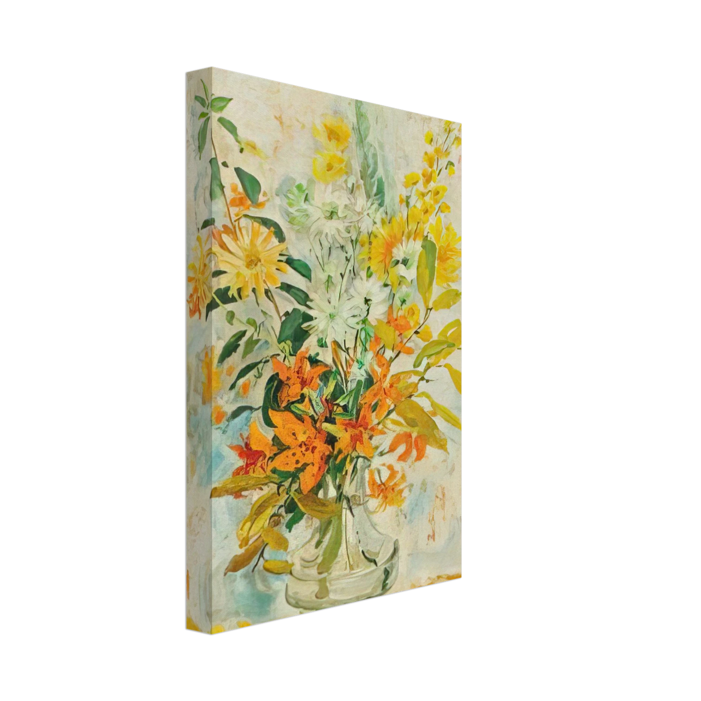 Le Pho - Yellow Lilies - Post-Impressionism Canvas - 40x60 cm / 16x24 inches-canvas