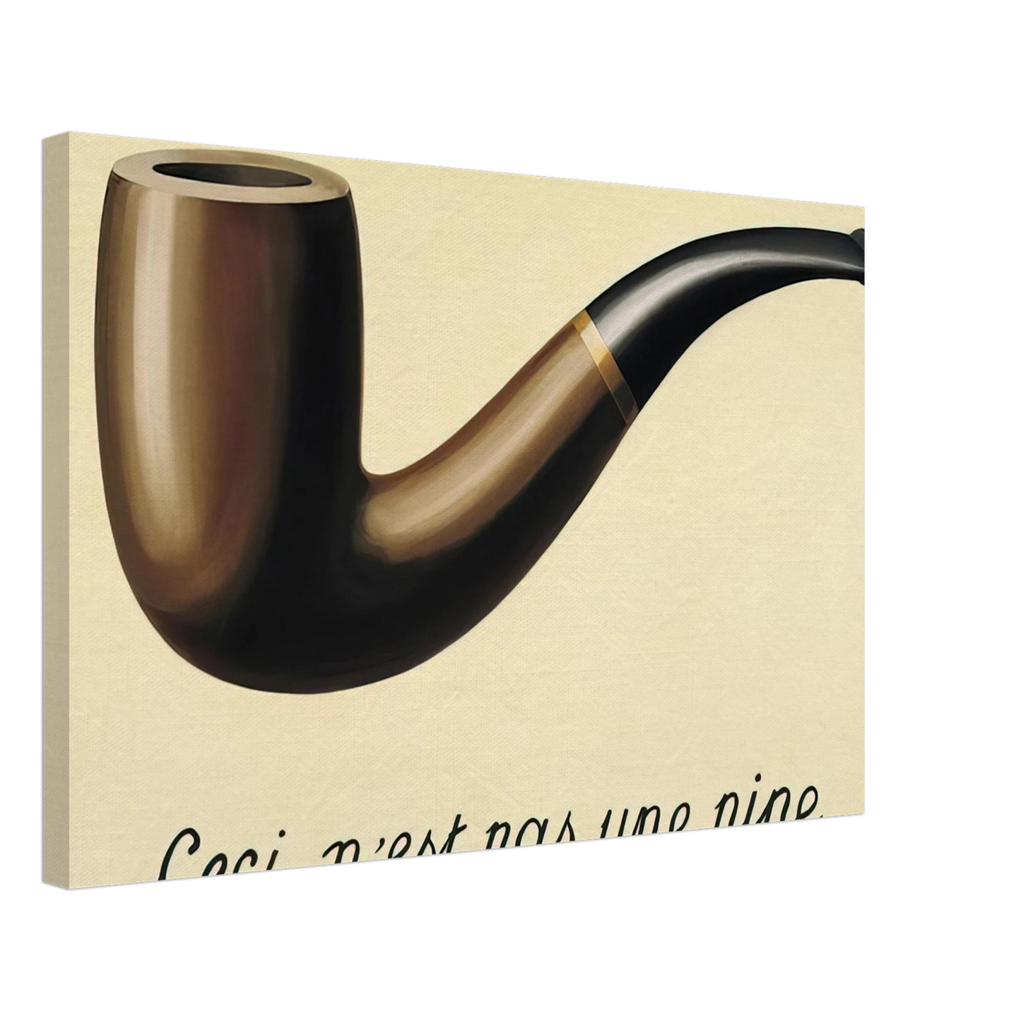 Rene Magritte - THE TREACHERY OF IMAGES THIS IS NOT A PIPE 1948 Canvas - 40x60 cm / 16x24 inches-canvas