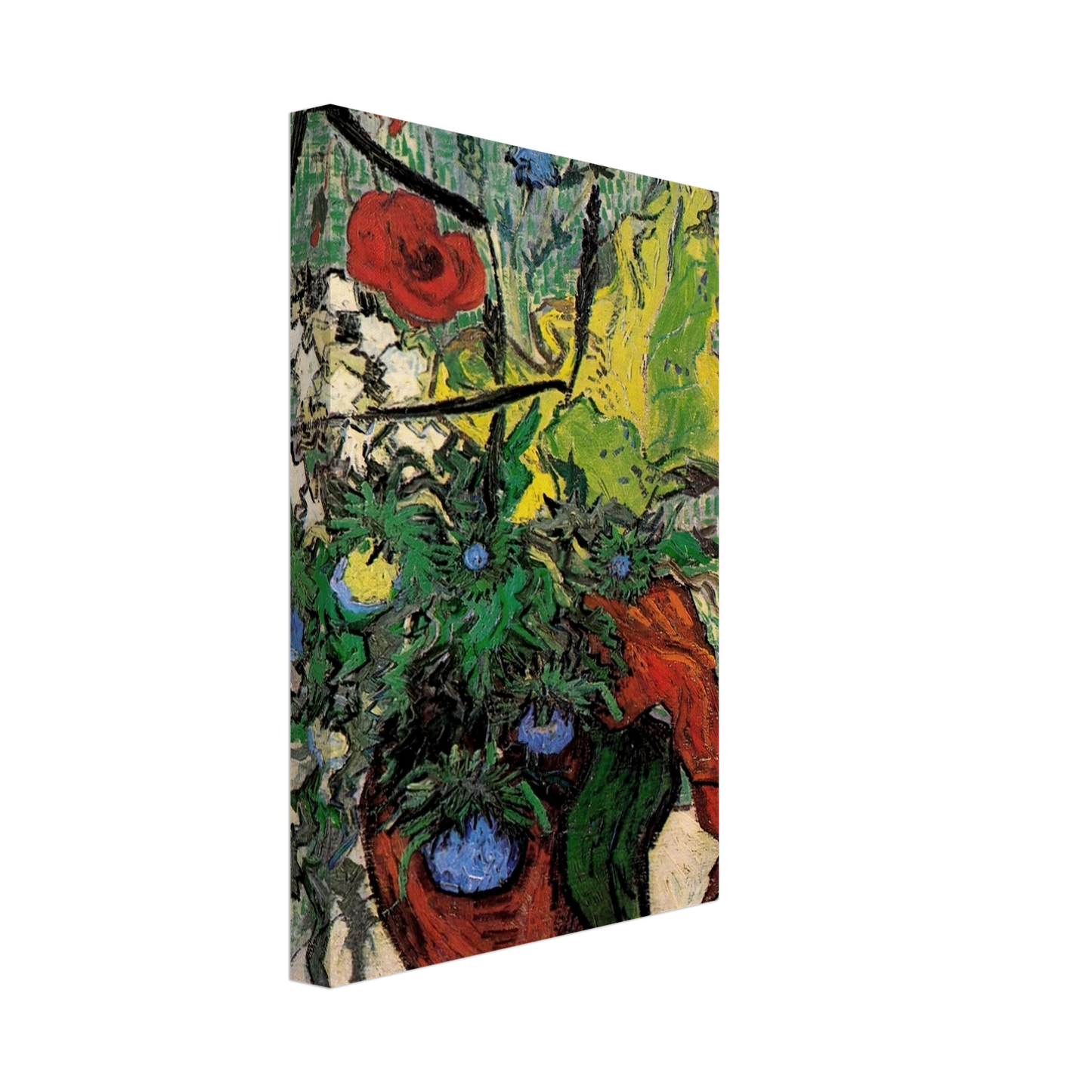 Vincent van Gogh - Wild Flowers and Thistles in a Vase Canvas - 40x60 cm / 16x24 inches-canvas