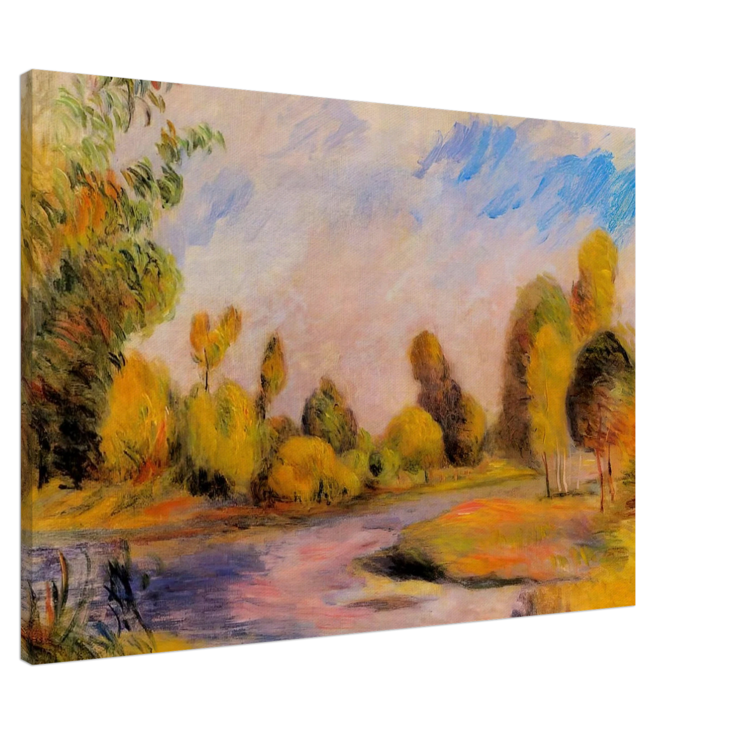 Pierre-Auguste Renoir - Banks of a River Canvas - 20x30 cm / 8x12 inches-canvas