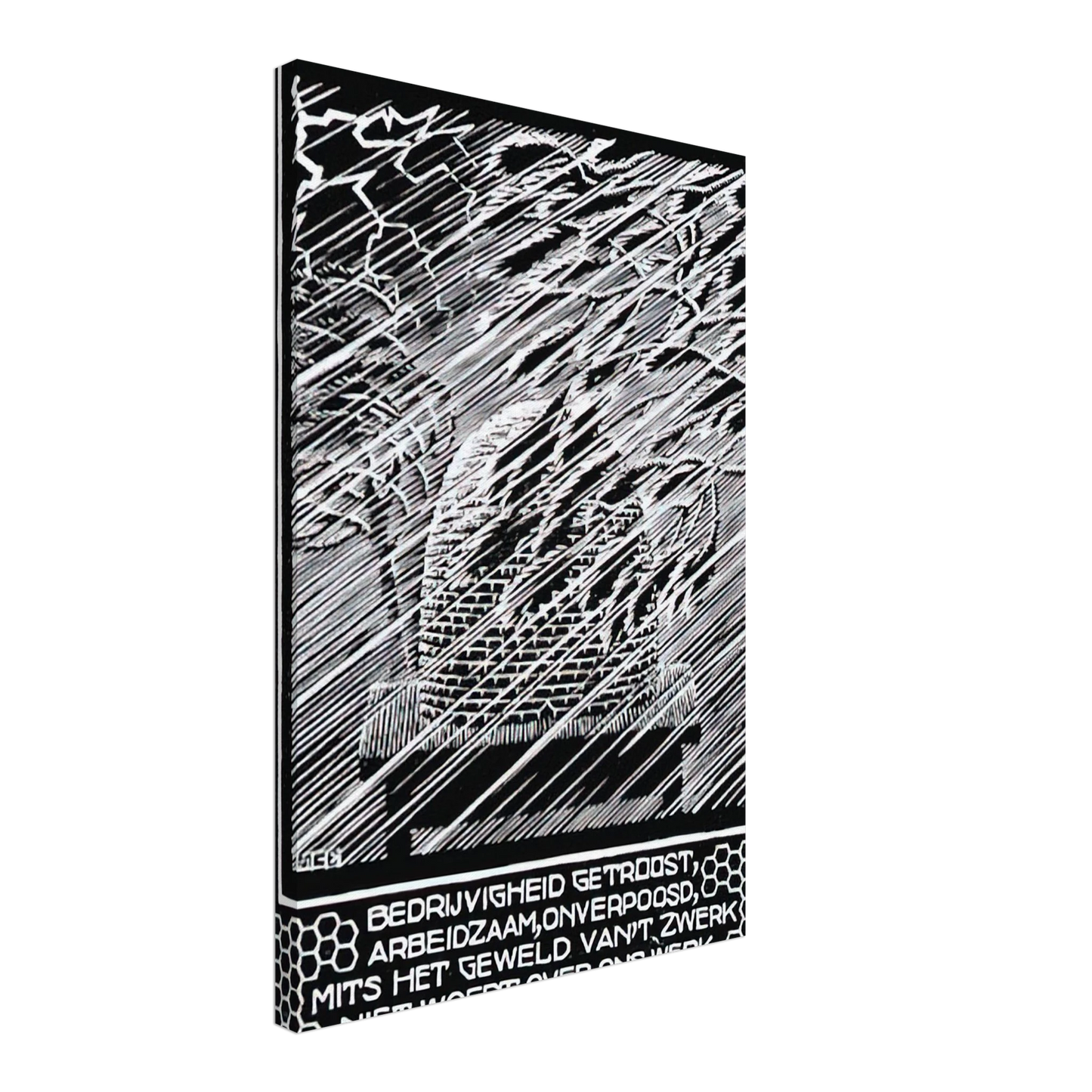 MC Escher - EMBLEMATA BEEHIVE Canvas - 70x100 cm / 28x40 inches-canvas