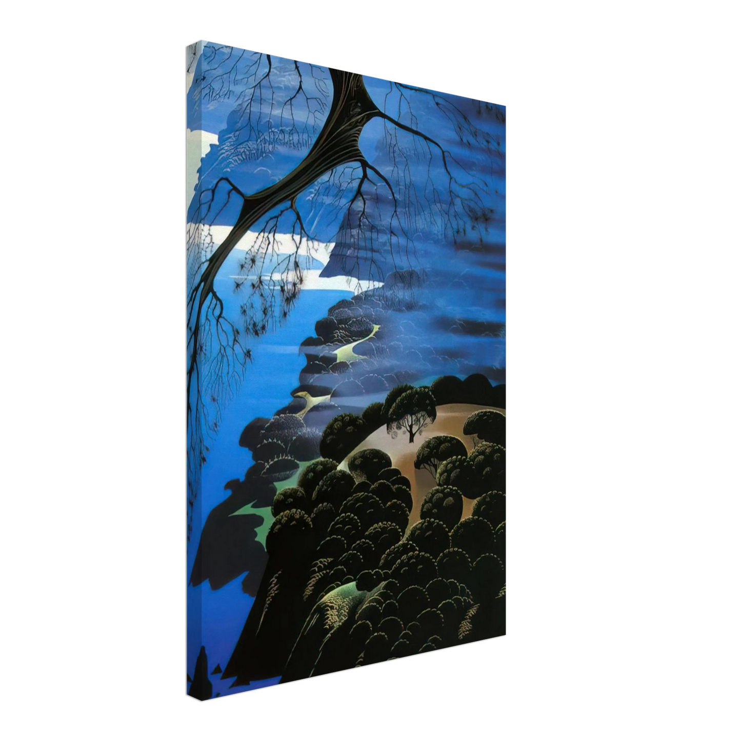 Eyvind Earle - Mystical Coastline Canvas - 40x60 cm / 16x24 inches-canvas