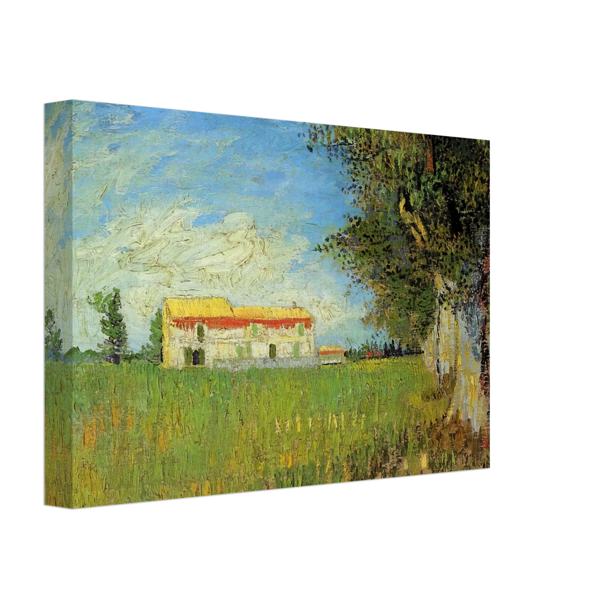 Vincent van Gogh - Farmhouse in a Wheat Field Canvas - 40x60 cm / 16x24 inches-canvas