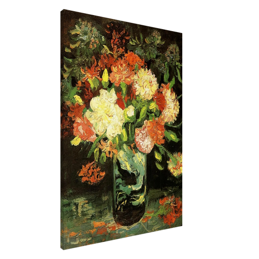 Vincent van Gogh - Vase with Carnations Canvas - 20x30 cm / 8x12 inches-canvas