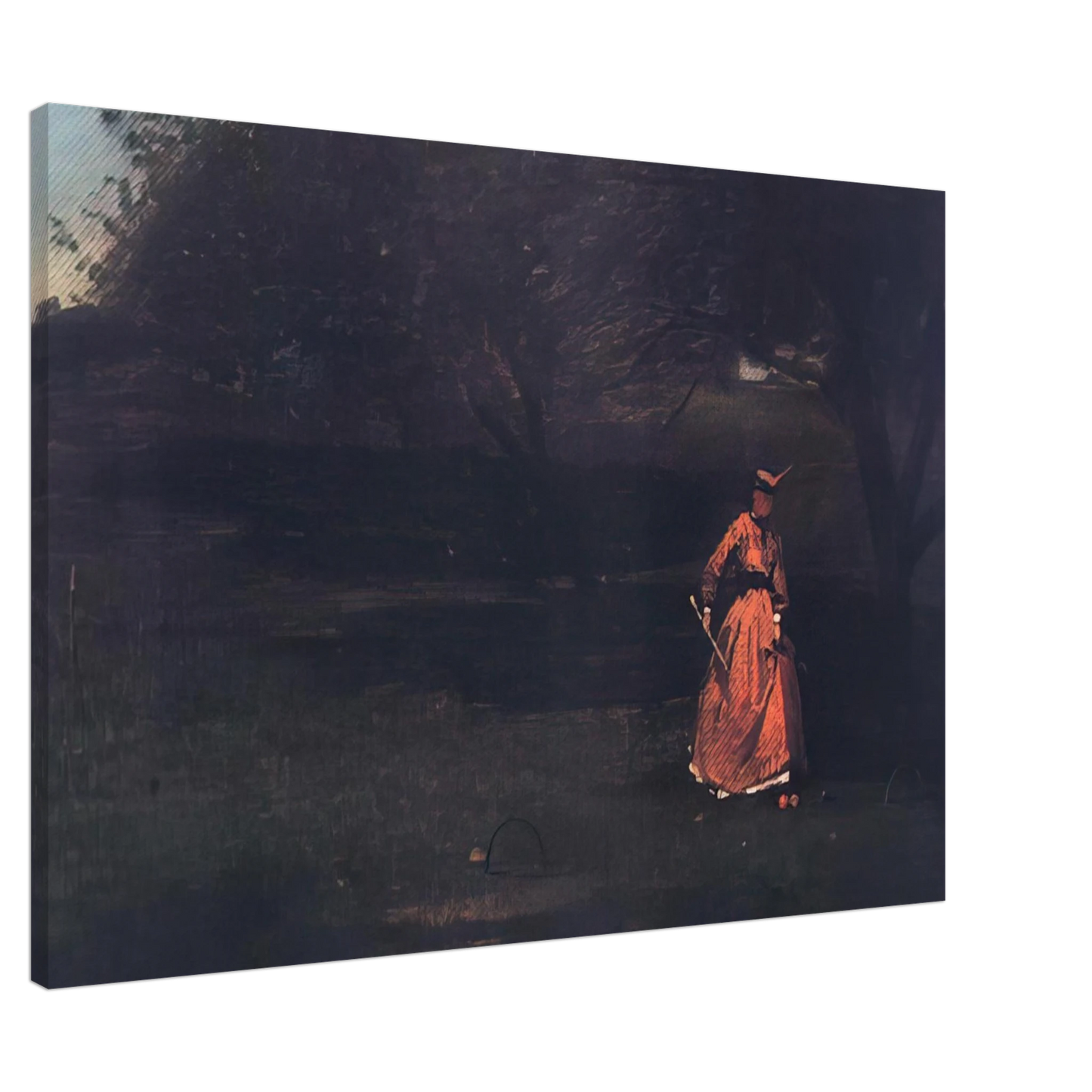 Winslow Homer - CROQUET PLAYERS 1 Canvas - 20x30 cm / 8x12 inches-canvas