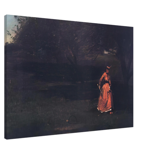 Winslow Homer - CROQUET PLAYERS 1 Canvas - 20x30 cm / 8x12 inches-canvas