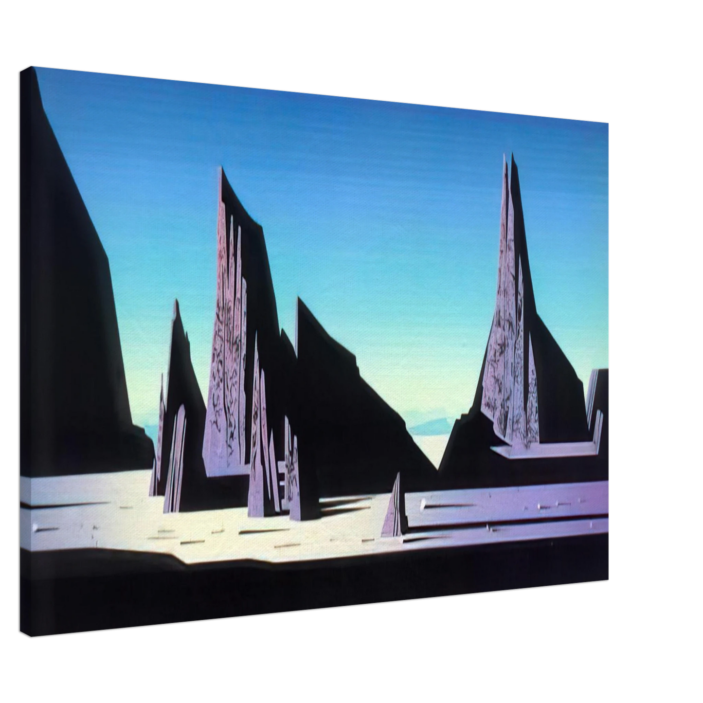 Eyvind Earle - Desert Rocks Canvas - 20x30 cm / 8x12 inches-canvas