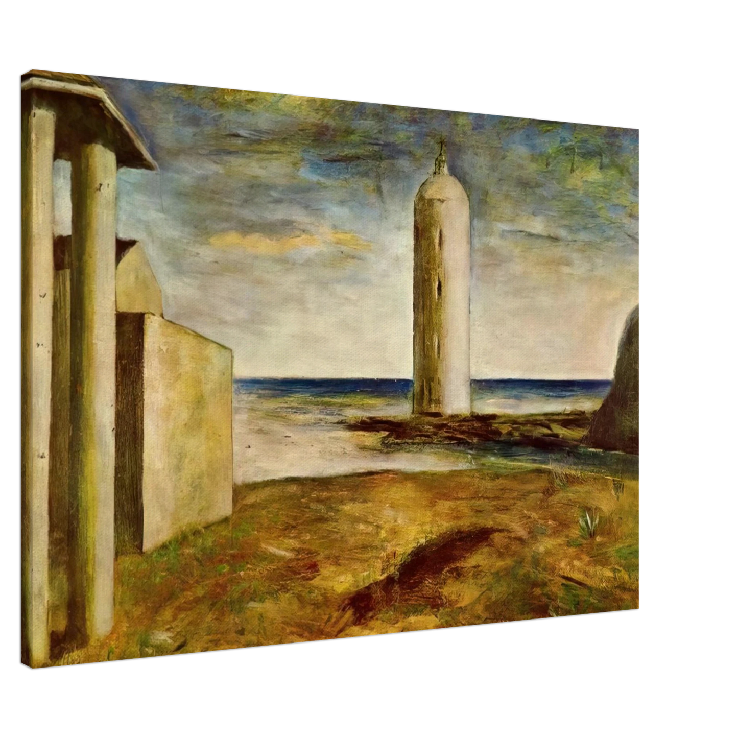 Carlo Carra - EL FARO 1928 Canvas - 20x30 cm / 8x12 inches-canvas