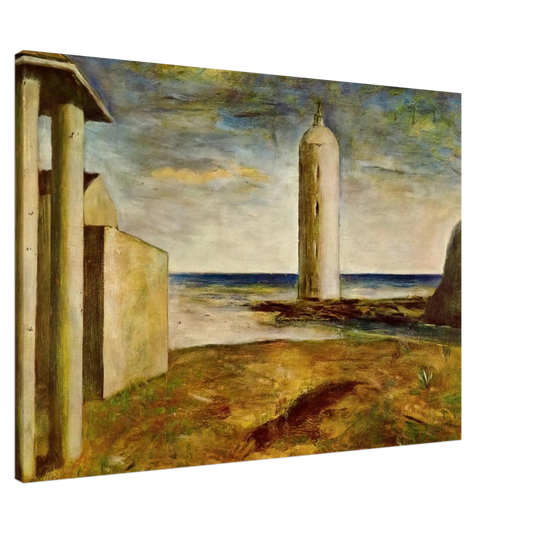 Carlo Carra - EL FARO 1928 Canvas - 20x30 cm / 8x12 inches-canvas