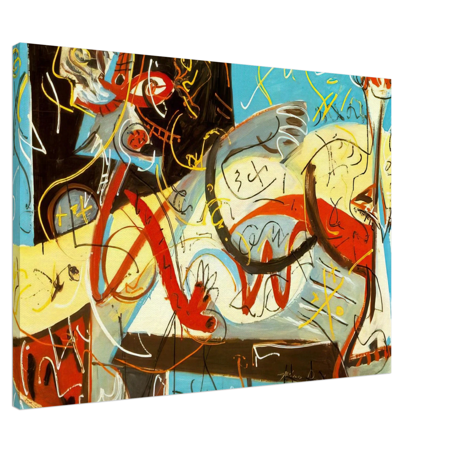 Jackson Pollock - STENOGRAPHIC FIGURE Canvas - 20x30 cm / 8x12 inches-canvas