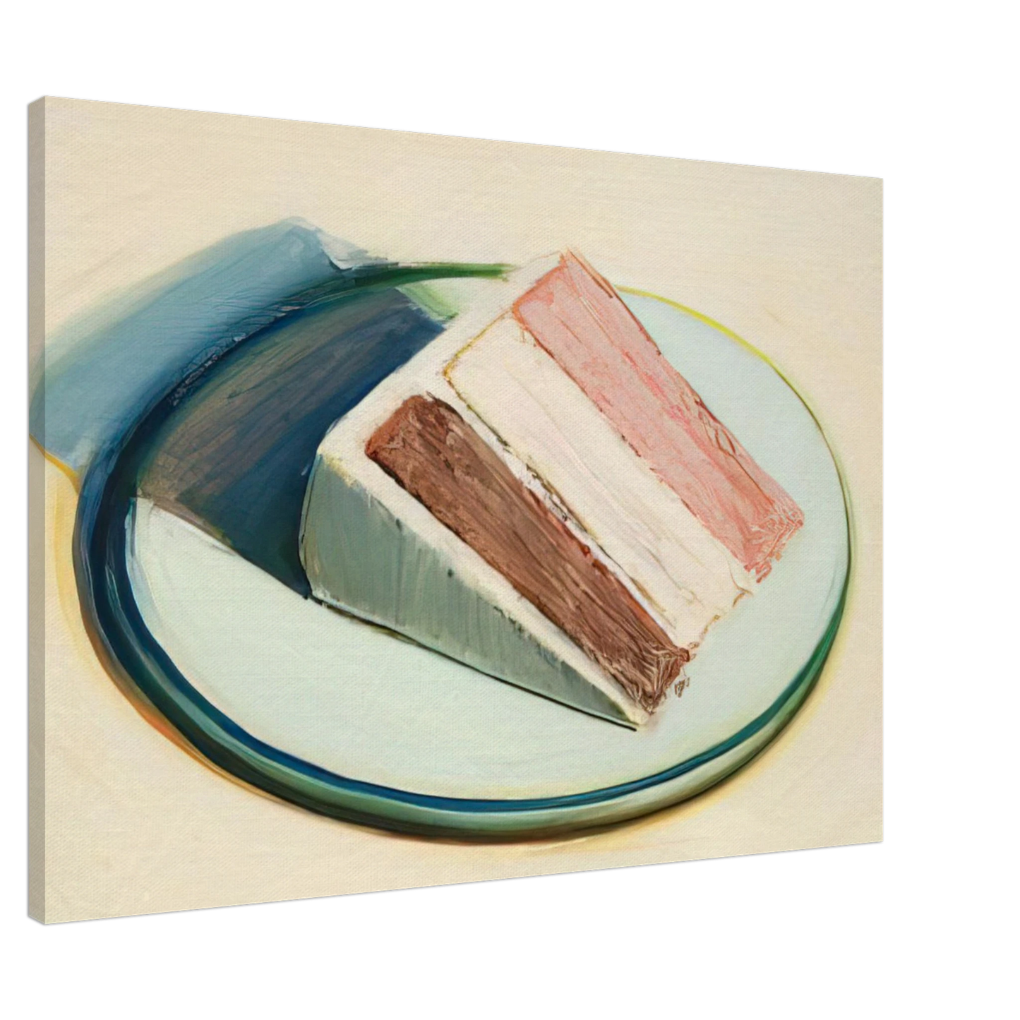 Wayne Thiebaud - Cake Slice - 1979 Canvas - 20x30 cm / 8x12 inches-canvas