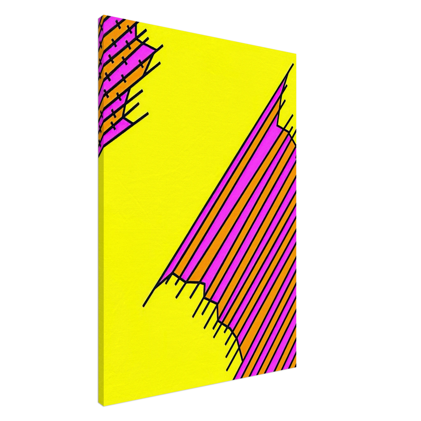 Nicholas Krushenick - Crossover - 1972 Canvas - 20x30 cm / 8x12 inches-canvas