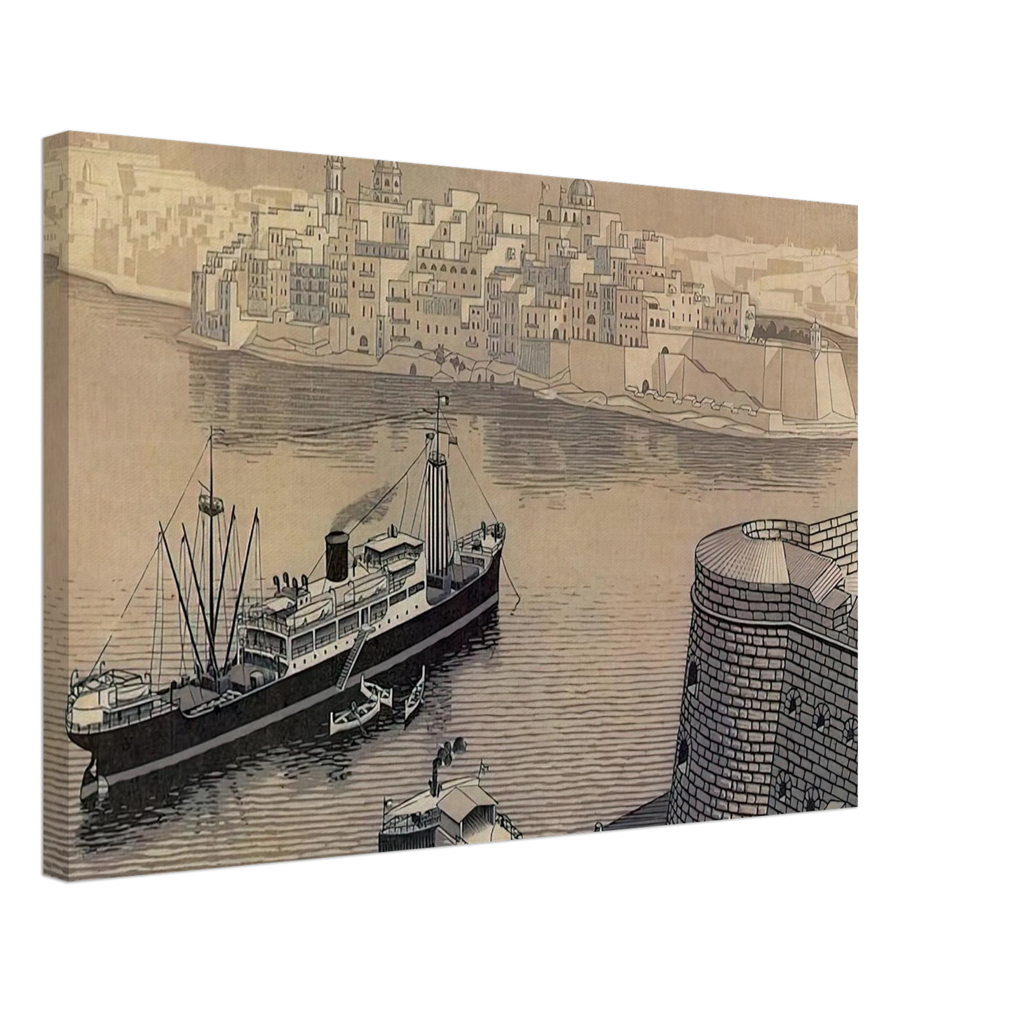 MC Escher - SENGELA MALTA Canvas - 70x100 cm / 28x40 inches-canvas