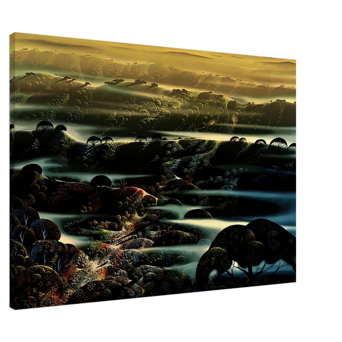 Eyvind Earle - The Valley's Wild Canvas - 20x30 cm / 8x12 inches-canvas