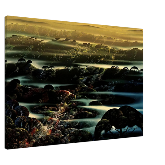 Eyvind Earle - The Valley's Wild Canvas - 20x30 cm / 8x12 inches-canvas