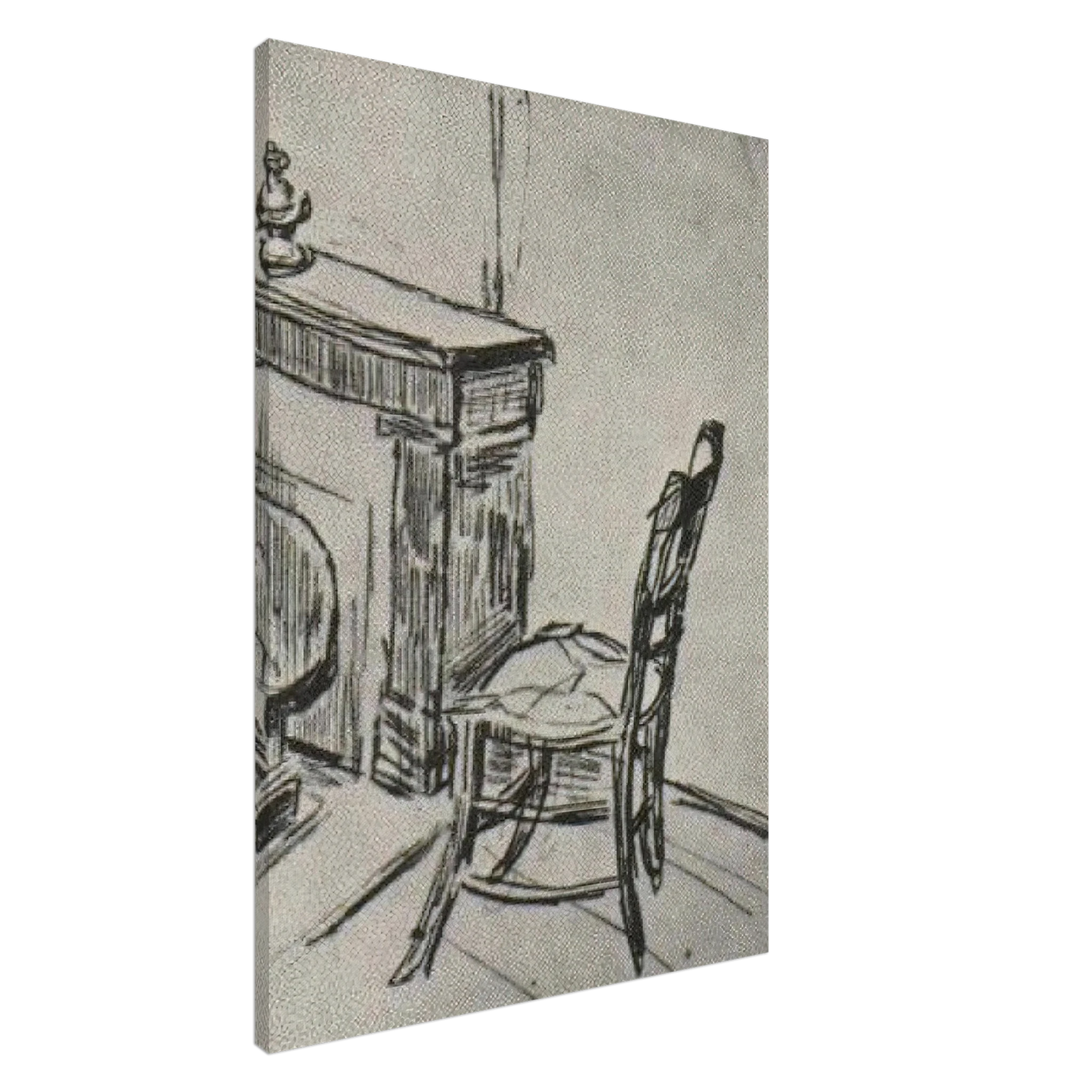 Vincent van Gogh - Chair near the Stove Canvas - 20x30 cm / 8x12 inches-canvas