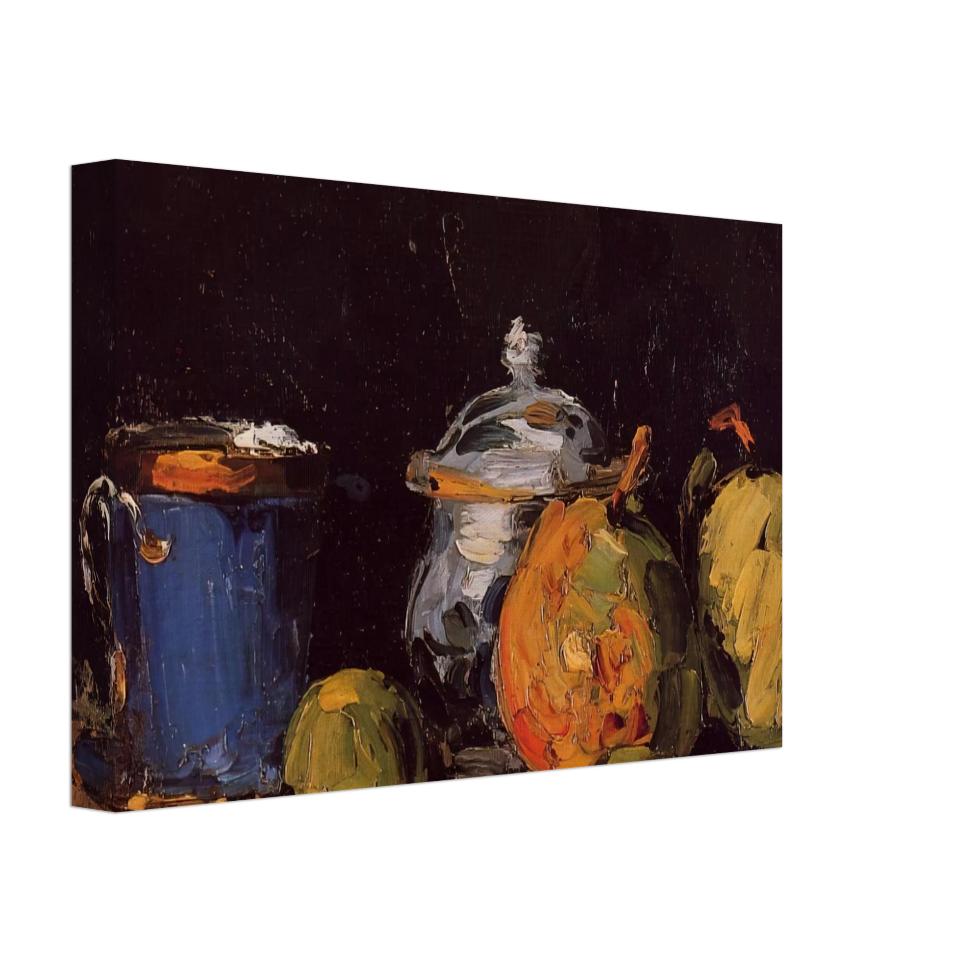 Paul Cezanne - Sugar Bowl, Pears and Blue Cup Canvas - 40x60 cm / 16x24 inches-canvas