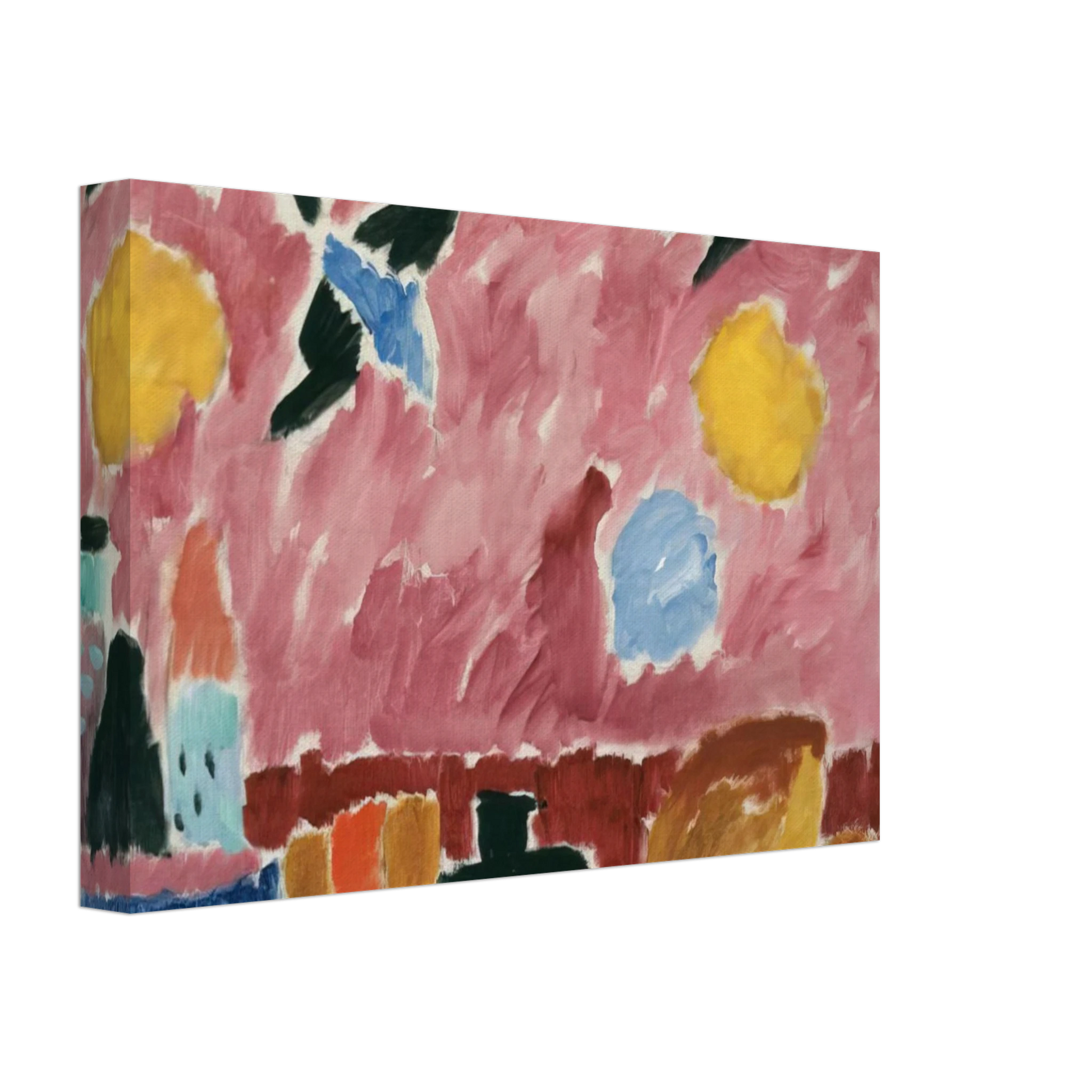 Alexej von Jawlensky - STILL LIFE WITH BOTTLE BREAD AND RED WALLPAPER WITH SWALLOWS 1915 Canvas - 70x100 cm / 28x40 inches-canvas