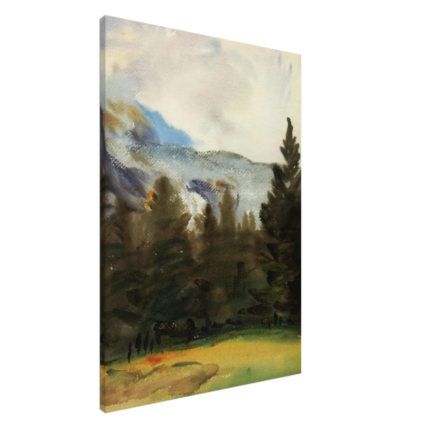 John Singer Sargent - Purtud Fir Trees and Snow Mountains Canvas - 20x30 cm / 8x12 inches-canvas