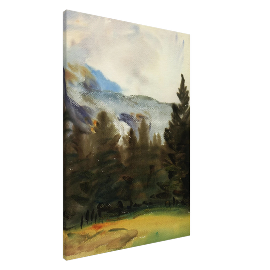 John Singer Sargent - Purtud Fir Trees and Snow Mountains Canvas - 20x30 cm / 8x12 inches-canvas