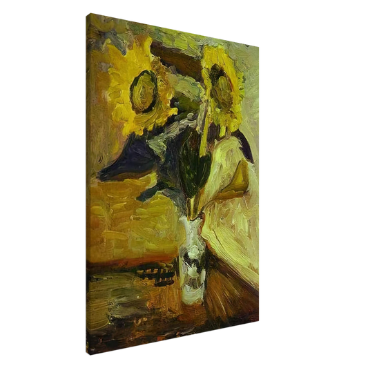 Henri Matisse - VASE OF SUNFLOWERS 1898 Canvas - 20x30 cm / 8x12 inches-canvas