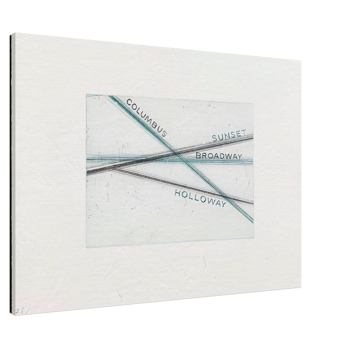 Edward Ruscha - SUNSET FROM LOS FRANCISCO SAN ANGELES PORTFOLIO Canvas - 20x30 cm / 8x12 inches-canvas