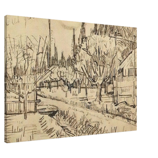 Vincent van Gogh - Orchard Surrounded by Cypresses Canvas - 20x30 cm / 8x12 inches-canvas