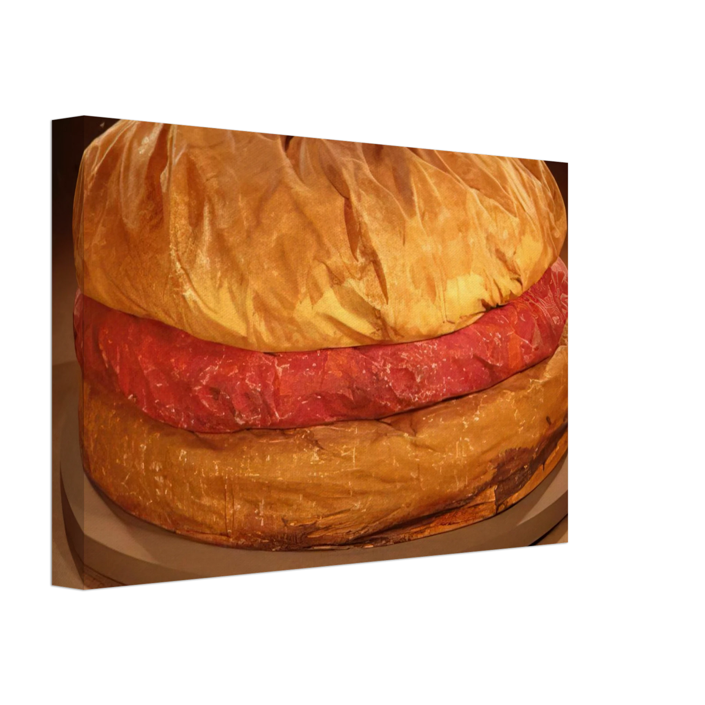 Claes Oldenburg - FLOOR BURGER GIANT HAMBURGER 1962 Canvas - 70x100 cm / 28x40 inches-canvas