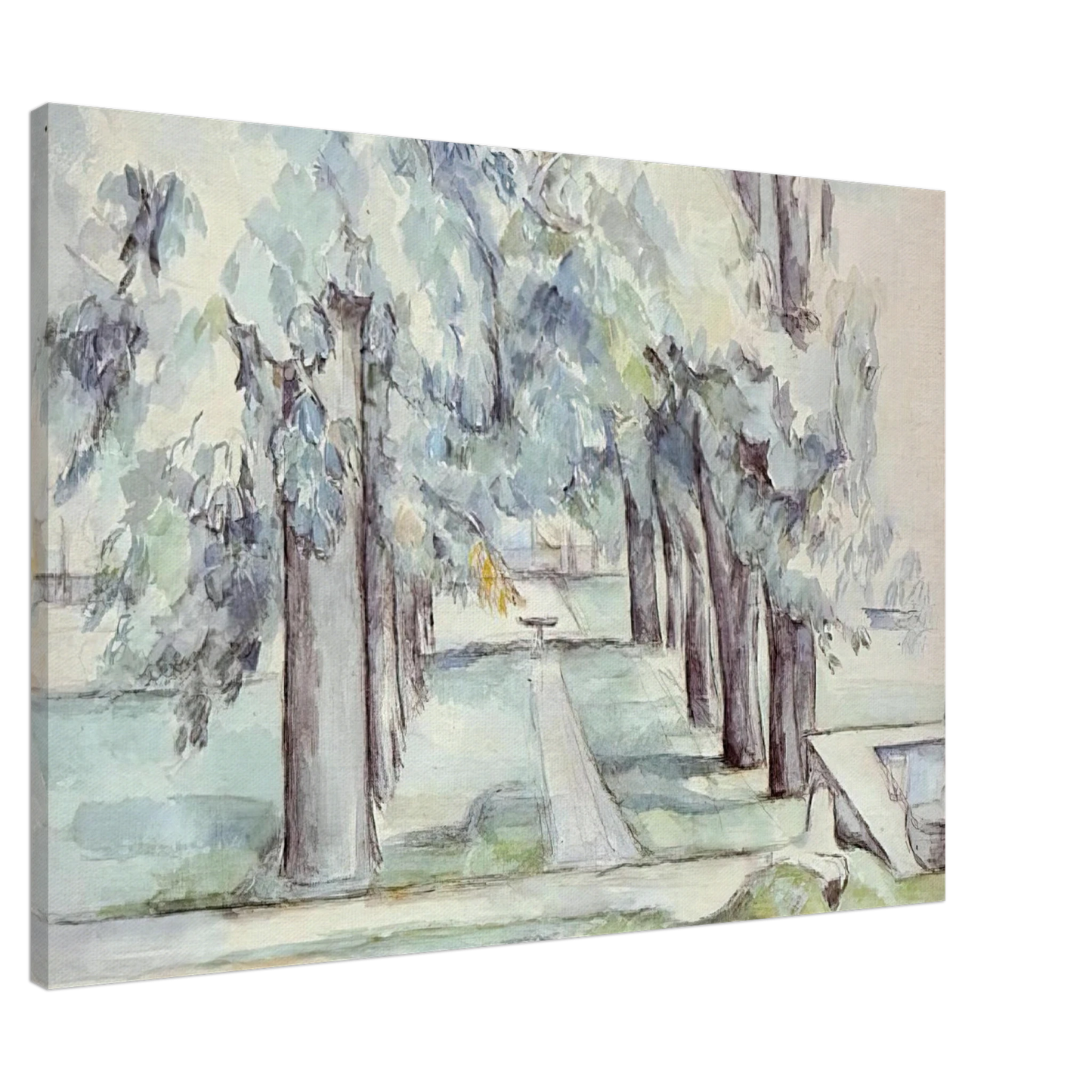 Paul Cezanne - Pool and Lane of Chestnut Trees at Jas de Bouffan Canvas - 20x30 cm / 8x12 inches-canvas