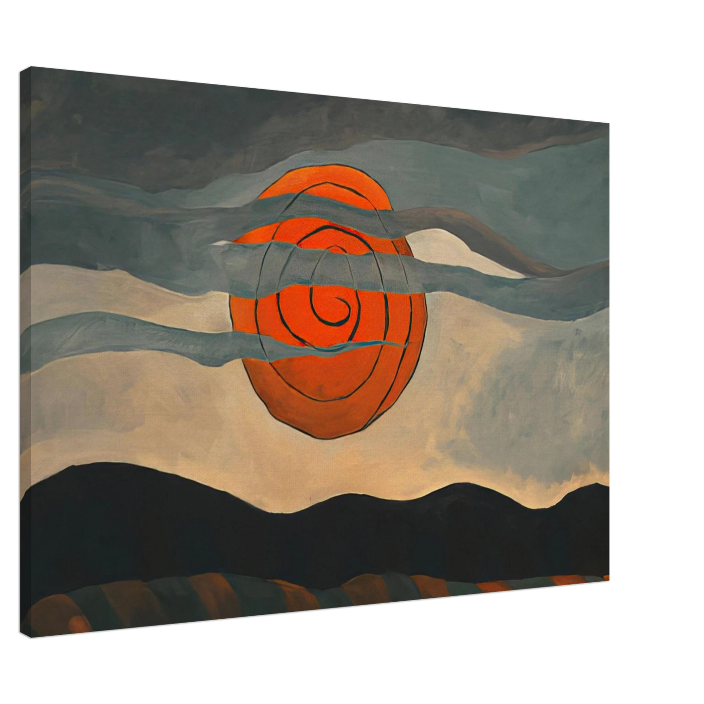 Arthur Dove - Red Sun - 1935 Canvas - 20x30 cm / 8x12 inches-canvas