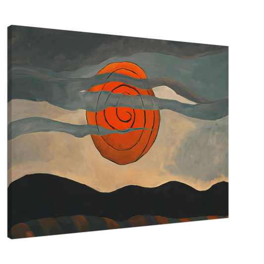 Arthur Dove - Red Sun - 1935 Canvas - 20x30 cm / 8x12 inches-canvas