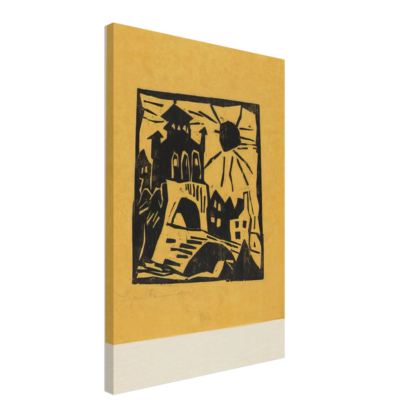 Lyonel Feininger - TOWN GATE RIBNITZ DAS TOR RIBNITZ 1918 Canvas - 40x60 cm / 16x24 inches-canvas