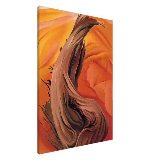 Georgia O'Keeffe - Stump in Red Hills Canvas - 20x30 cm / 8x12 inches-canvas