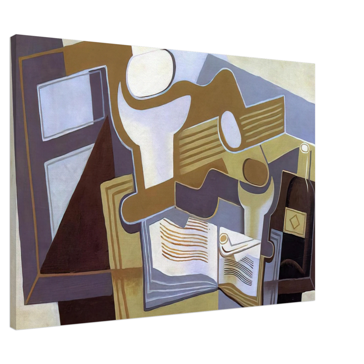 Juan Gris - GUITAR AND FRUIT DISH 1 Canvas - 20x30 cm / 8x12 inches-canvas