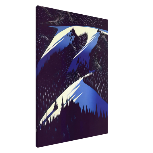 Eyvind Earle - Black Evergreen Forest Canvas - 20x30 cm / 8x12 inches-canvas