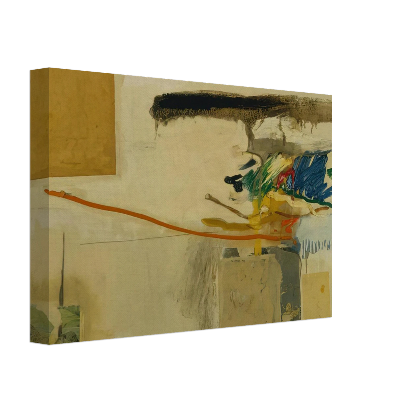 Robert Rauschenberg - UNTITLED FORMERLY TITLED COLLAGE WITH HORSE 1957 Canvas - 70x100 cm / 28x40 inches-canvas