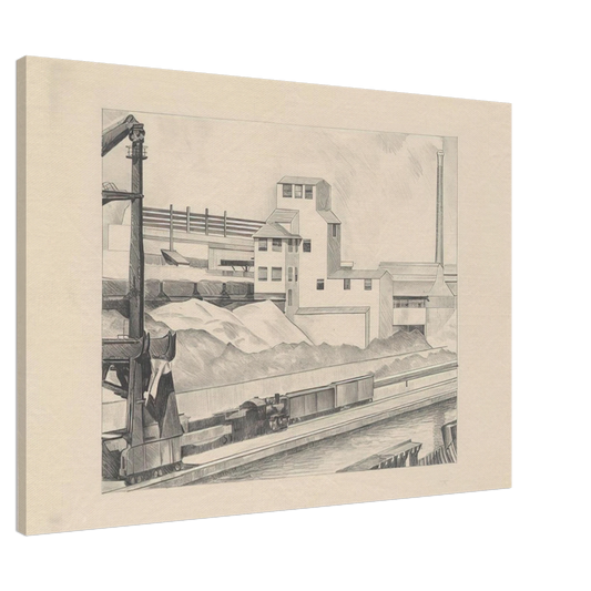Charles Sheeler - Industrial Series, #1 - 1928 Canvas - 20x30 cm / 8x12 inches-canvas