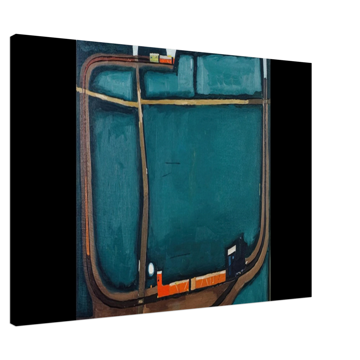 Jerzy Nowosielski - NARROW GAUGE RAILWAY IN THE MOUNTAINS 1963 Canvas - 20x30 cm / 8x12 inches-canvas