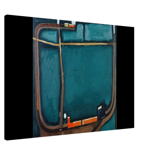 Jerzy Nowosielski - NARROW GAUGE RAILWAY IN THE MOUNTAINS 1963 Canvas - 20x30 cm / 8x12 inches-canvas