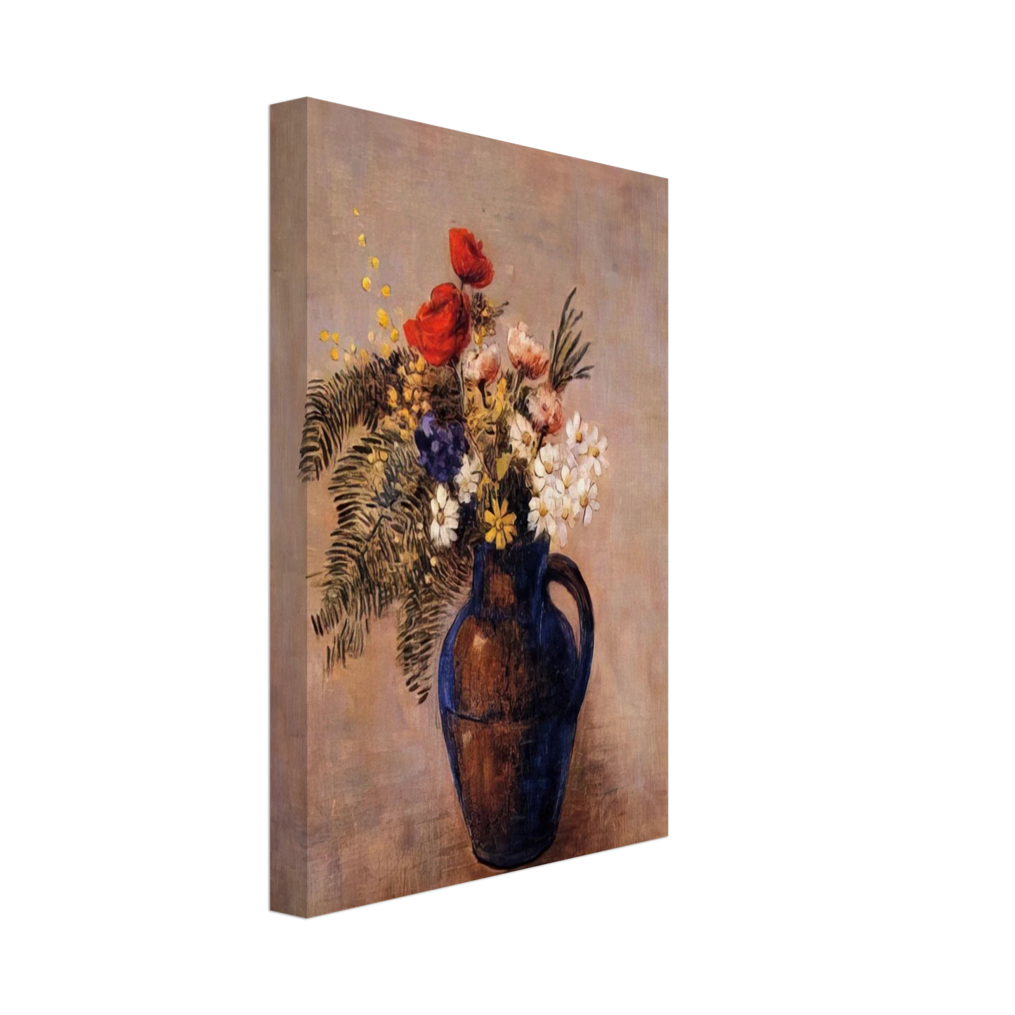 Odilon Redon - BOUQUET OF FLOWERS IN A BLUE VASE Canvas - 70x100 cm / 28x40 inches-canvas