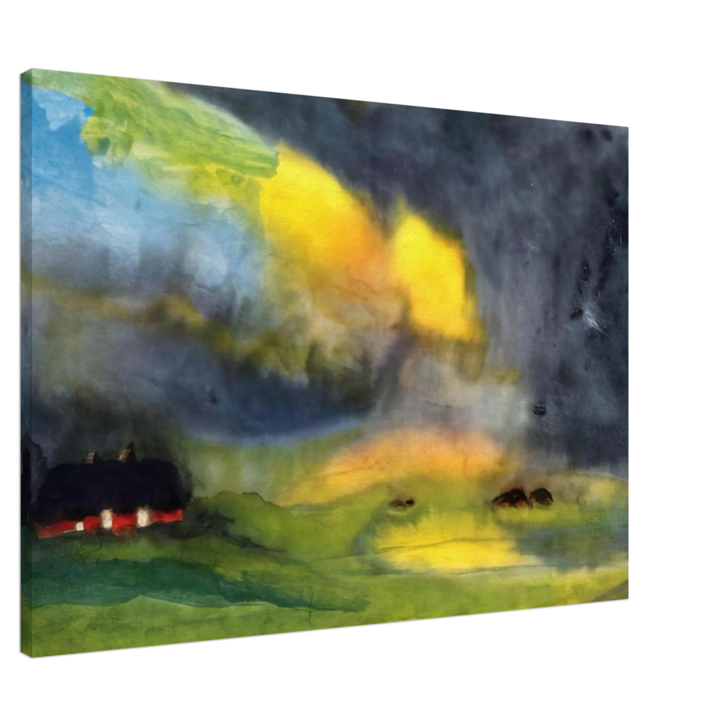 Emil Nolde - Colored sky above the Marais Canvas - 20x30 cm / 8x12 inches-canvas