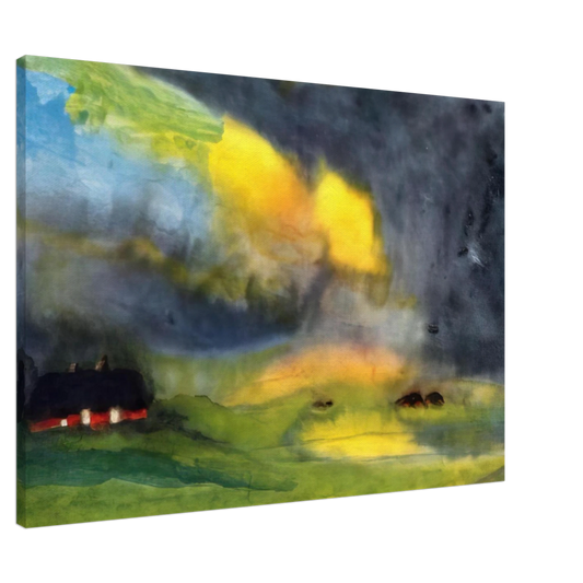 Emil Nolde - Colored sky above the Marais Canvas - 20x30 cm / 8x12 inches-canvas