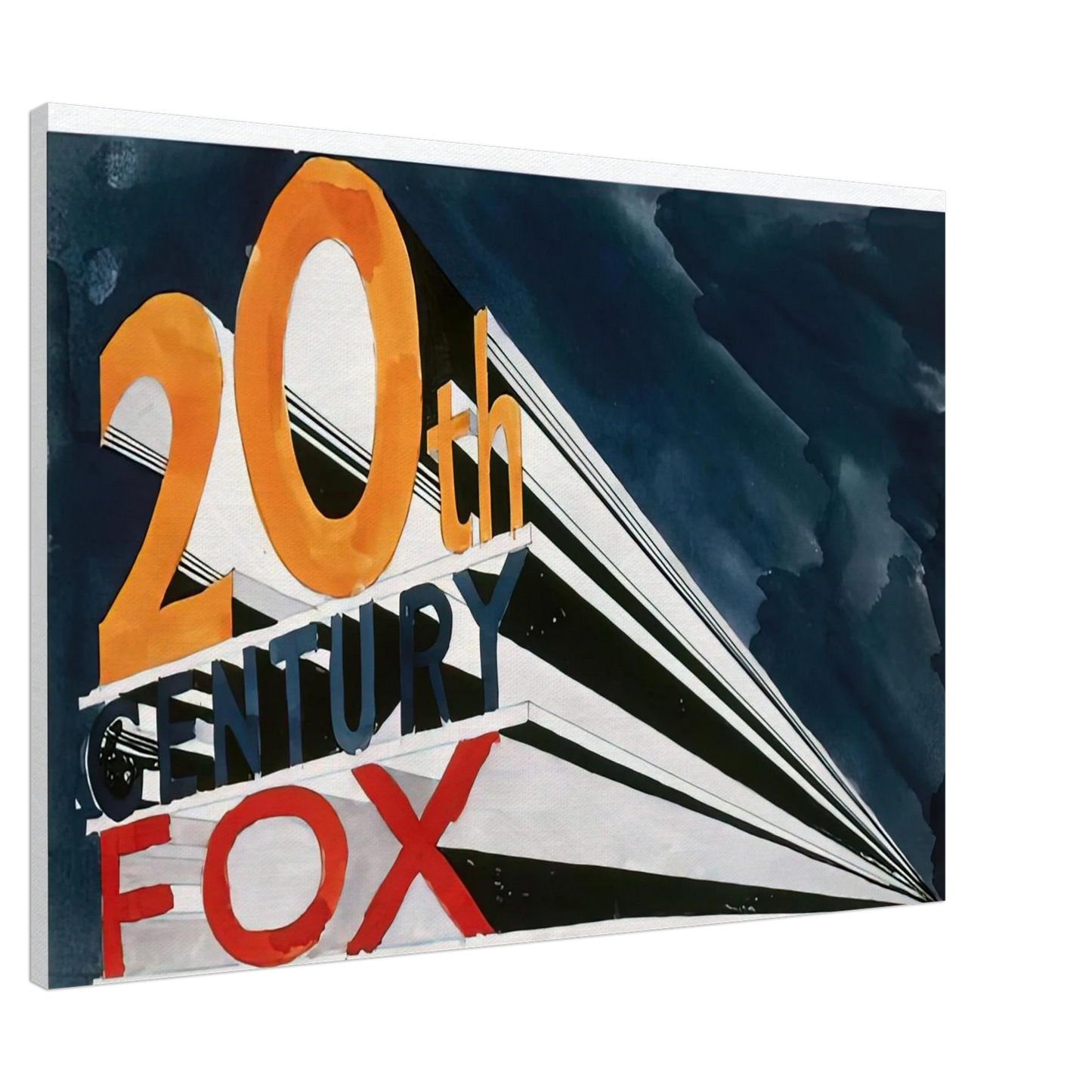 Edward Ruscha - 20TH CENTURY FOX 1962 Canvas - 20x30 cm / 8x12 inches-canvas