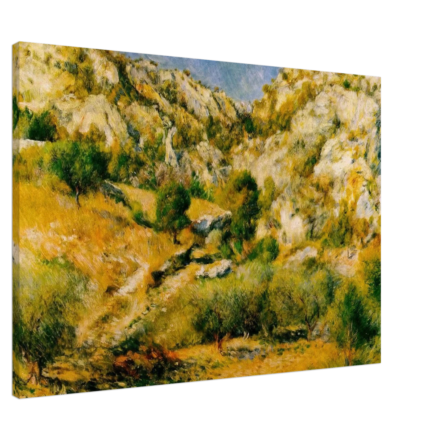 Pierre-Auguste Renoir - Rocky Craggs at l'Estaque Canvas - 20x30 cm / 8x12 inches-canvas