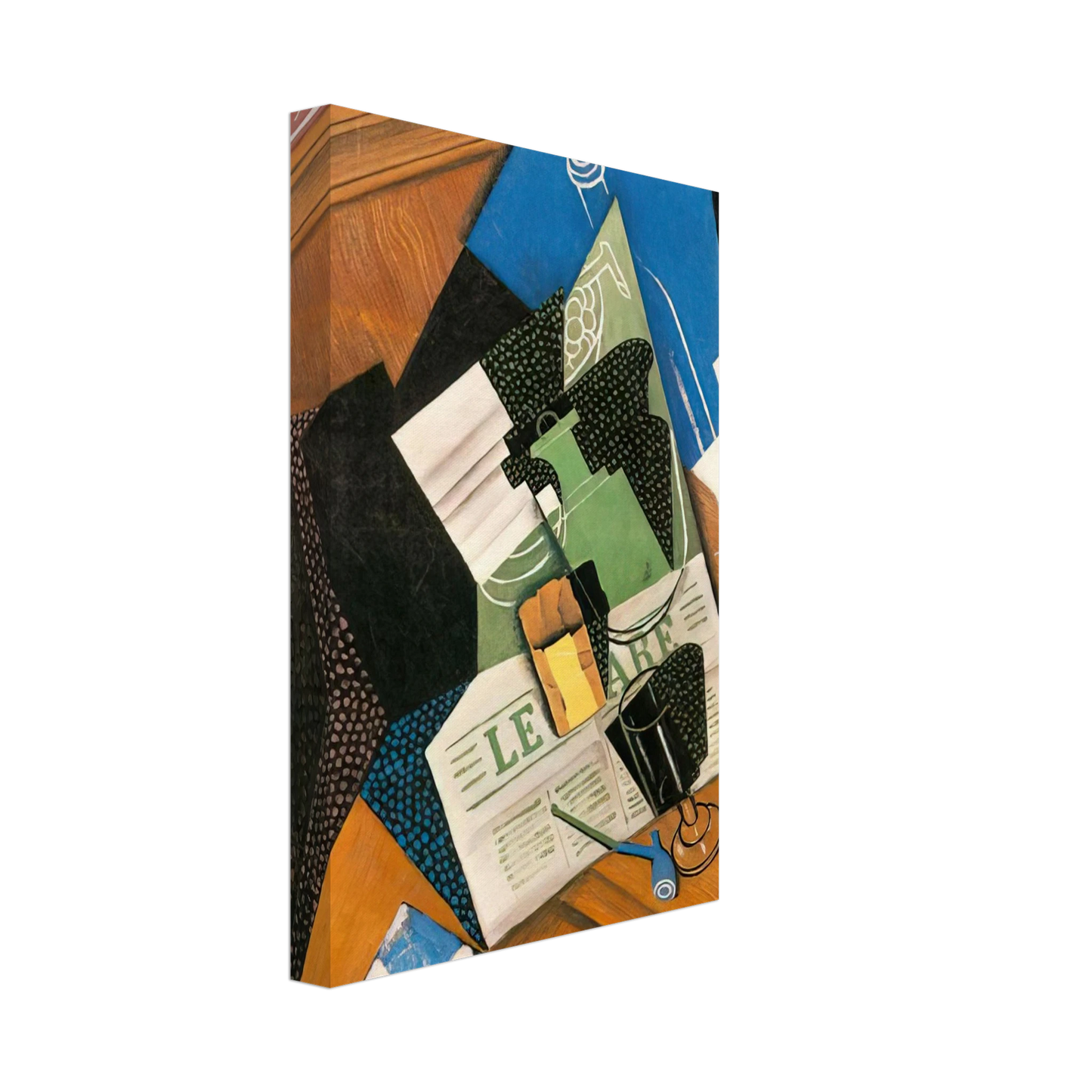 Juan Gris - WATER BOTTLE BOTTLE AND FRUIT DISH 1915 Canvas - 40x60 cm / 16x24 inches-canvas