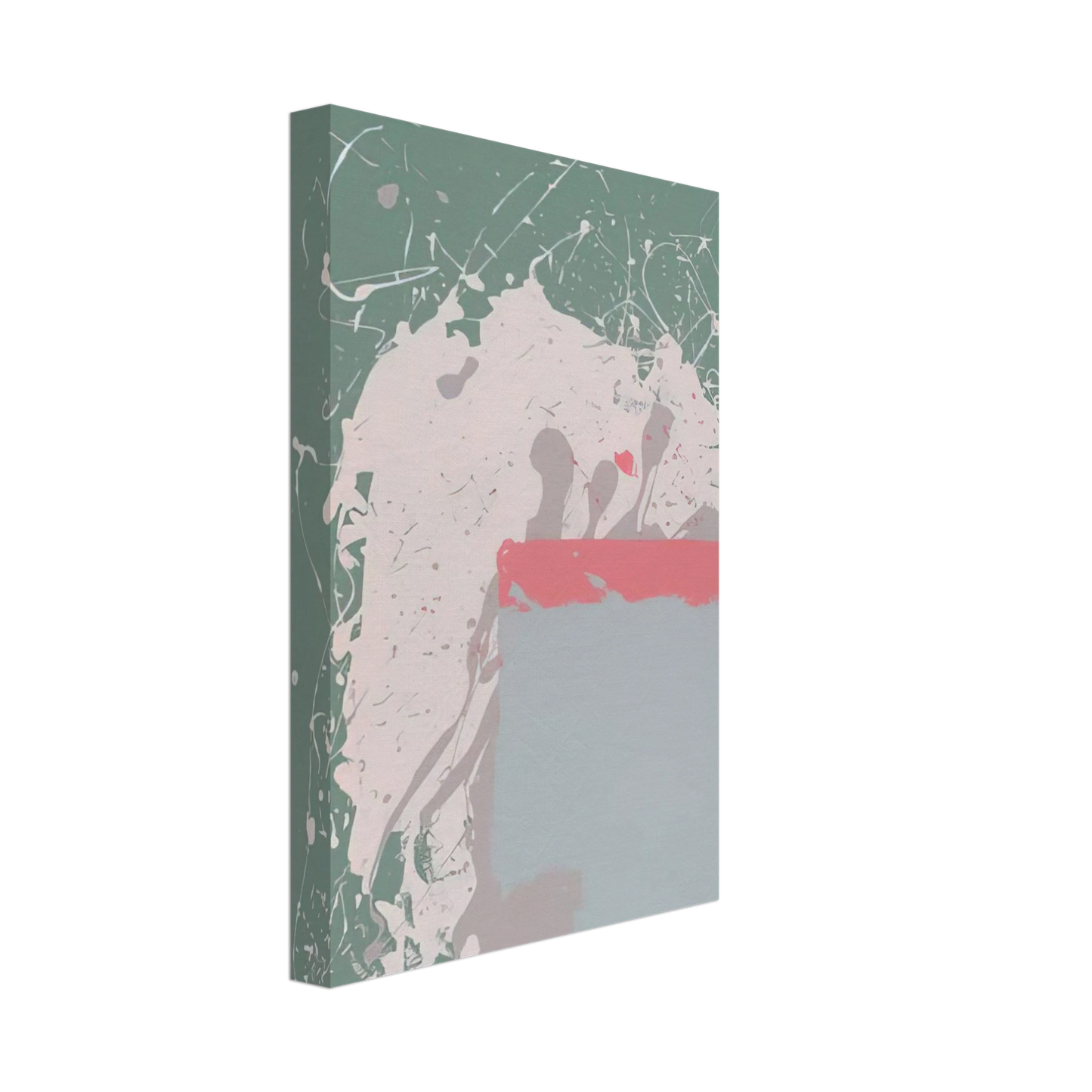 John Hoyland - Grey  Blue on Green - 1971 Canvas - 70x100 cm / 28x40 inches-canvas