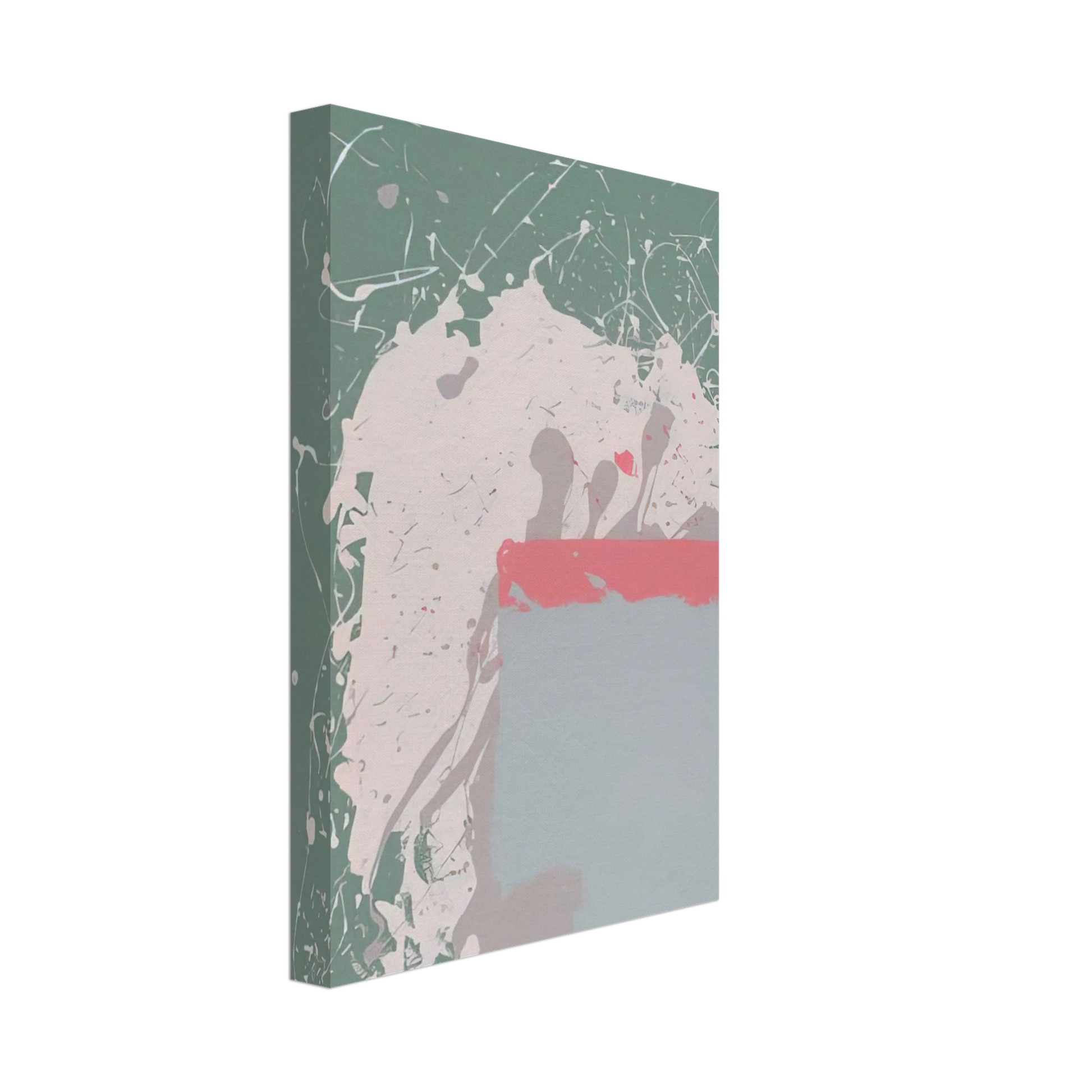 John Hoyland - Grey  Blue on Green - 1971 Canvas - 70x100 cm / 28x40 inches-canvas